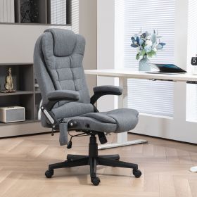 Linen Feel Massage Executive Office Chair High-Back Desk Chair with Lumbar Heating Function