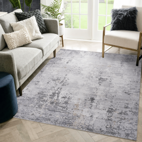 LOOM & LUXE Collection 8X10 Ivory/Sand/Abstract Non-Shedding Living Room Bedroom Dining Home Office Stylish and Stain Resistant Area Rug