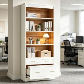 Modern Bookshelf with Easy to Clean and Waterproof Melamine for Bedroom