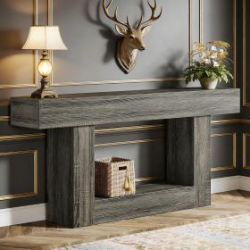 Wooden Console Table, Farmhouse 2-Tier Sofa Table Entryway Table