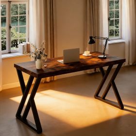 Heavy-Duty Computer Desk, 55" Simple Study Desk Writing Table