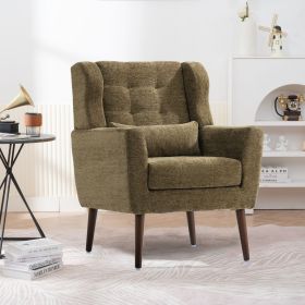 Modern Accent Chair,Chenille Arm Chairs for Living Room,Upholstered Mordern Armchair,Comfy Soft Padded Lounge Chair in Small Space, Bedroom, w/Pi