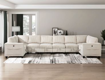 8-Piece Modular Sectional with Storage Seats, Side Pockets
