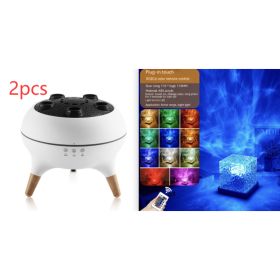 LED Water Ripple Ambient Night Light USB Rotating Projection Crystal Table Lamp RGB Dimmable Home Decoration 16 Color Gifts (Option: 3W-Set11-1PC)