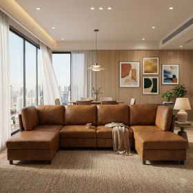 Modern Modular Corner Sofa  Foil fabric  Freely Configurable with (Option: Light brown)