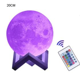 16-Color Lamp With Stand And Remote, Moon Lamp, LED Night Light With Dock, Creative Moon Light Uniq (Option: 20CM)