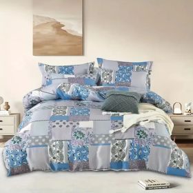 3pieces Comforter Set King Comforter X1 Pillowcasex2 Extremely Diverse Styles (Option: Patchwork Rustic blue)