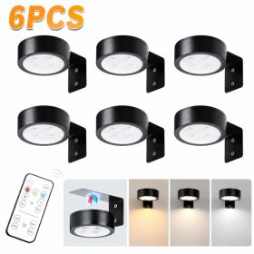 Picture Lights For Wall, 3 Lighting Modes Magnetic Art Display Light,Battery Operated Led Painting Light With Remote Control Dimmable & Timer,9Pa (Option: 6pcs)