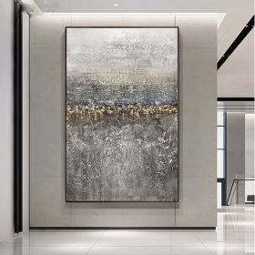 Handmade Abstract Oil Painting Wall Art Modern Bright Color Abstract Picture On Canvas Home Decoration For Living Room No Frame (size: 70X140cm)