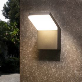Inowel Wall Light Outdoor LED Wall Mount Lamp Modern Wall Sconce Lighting Lantern Fixture Aluminum Lights For Porch Front Door Garden Yard Patio (Option: Grey)
